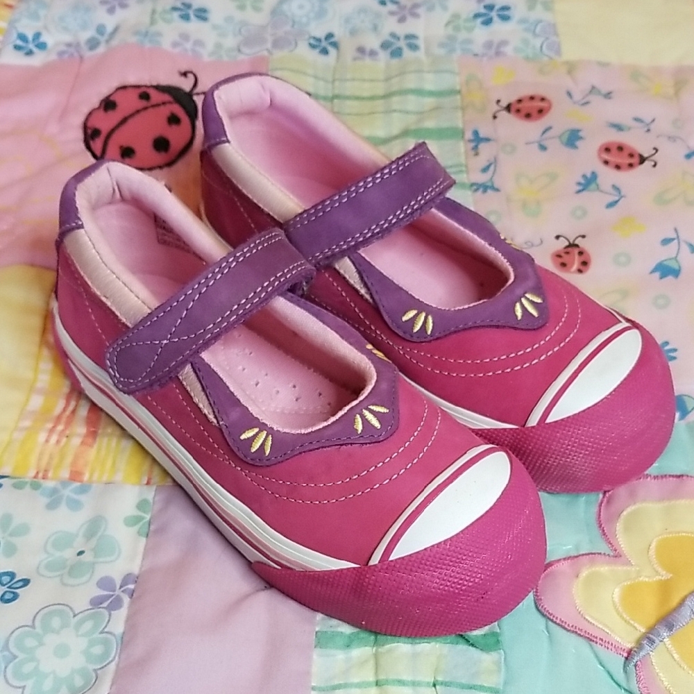 Umi Purple and Pink Kids Sneakers Size 11.5 Mary Janes